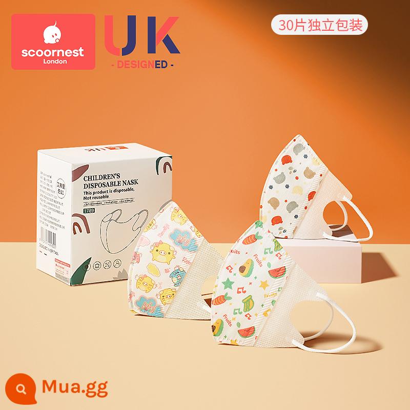 Kecha baby mặt nạ trẻ em 3d ba chiều đặc biệt cho bé 0 đến tháng 6 1 tháng 12 đến 3 tuổi bịt tai bảo vệ miệng cho trẻ sơ sinh - Trung bình 30 viên (loại cổ điển)