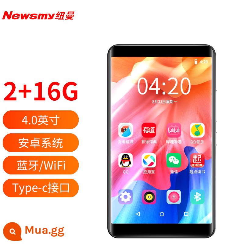 Máy nghe nhạc MP4 Newman MP5 video HD MP6 Từ điển Bluetooth đọc sách điện tử mà không bị biến dạng nhạc MP3 phát hành bên ngoài - Phiên bản Internet WIFI 4.0 inch Bộ lưu trữ 2G + bộ nhớ 16G + bộ xử lý 8 nhân thông minh)