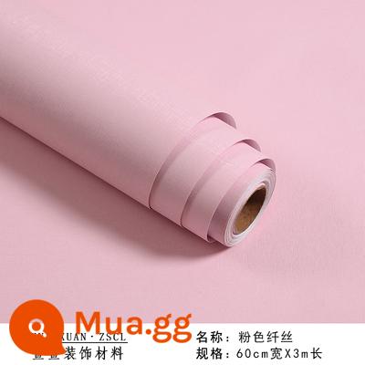 Giấy Dán Tường Chống Thấm Nước Tự Dán Phòng Ngủ Ấm Giấy Dán Tường PVC Xám Dán Tường Ký Túc Xá Sinh Viên Trang Trí Nội Thất Đổi Mới Miếng Dán - Sợi lụa dày màu hồng nhạt rộng 60 cm và dài 3/5/10