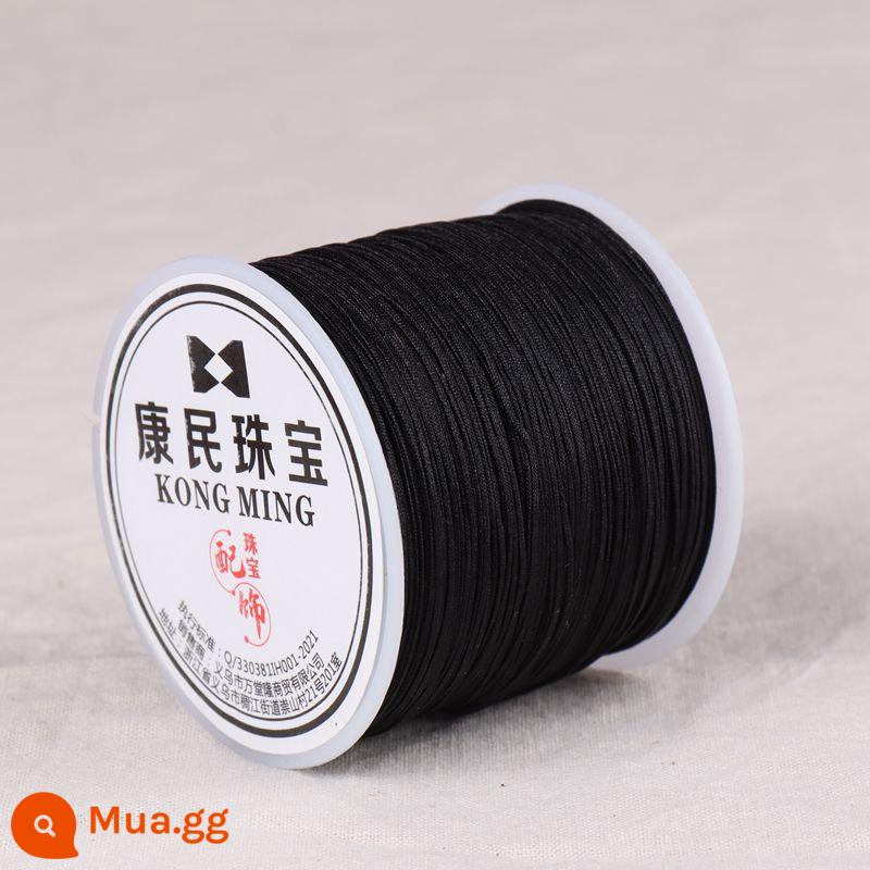 Số 71 sợi ngọc 0.4mm dệt thủ công dây đỏ đính cườm vòng dệt thủ công chuỗi sáp ong vòng cổ trang sức dây dây mảnh - Đường 71∷Đen∷60m/0.4mm