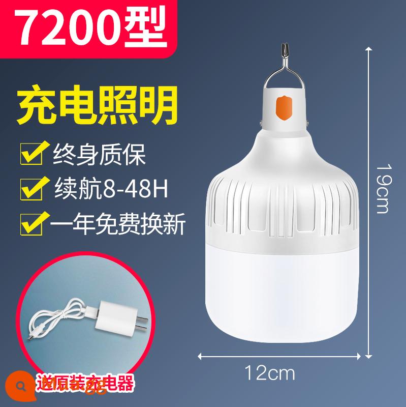 Sạc Đèn Led Di Động Chiếu Sáng Khẩn Cấp Nhà Siêu Sáng Gian Hàng Chợ Đêm Cúp Điện Dự Phòng Cắm Trại Ngoài Trời Bóng Đèn - Nâng cấp đèn trắng 700W với thời lượng pin 48 giờ và sạc miễn phí