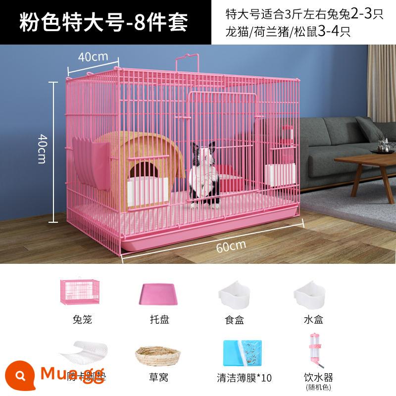 Thỏ Cage Nội thất Phòng trang trí dành riêng cho con cá heo Hà Lan lớn - Bộ 8 món cực lớn màu hồng