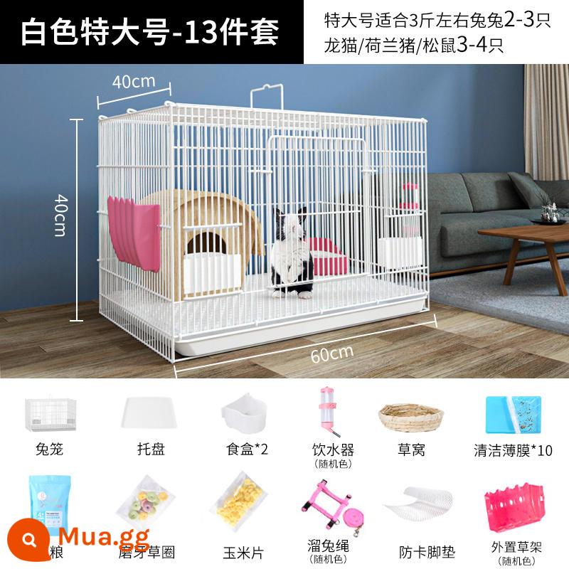 Thỏ Cage Nội thất Phòng trang trí dành riêng cho con cá heo Hà Lan lớn - Bộ 13 món cực lớn màu trắng