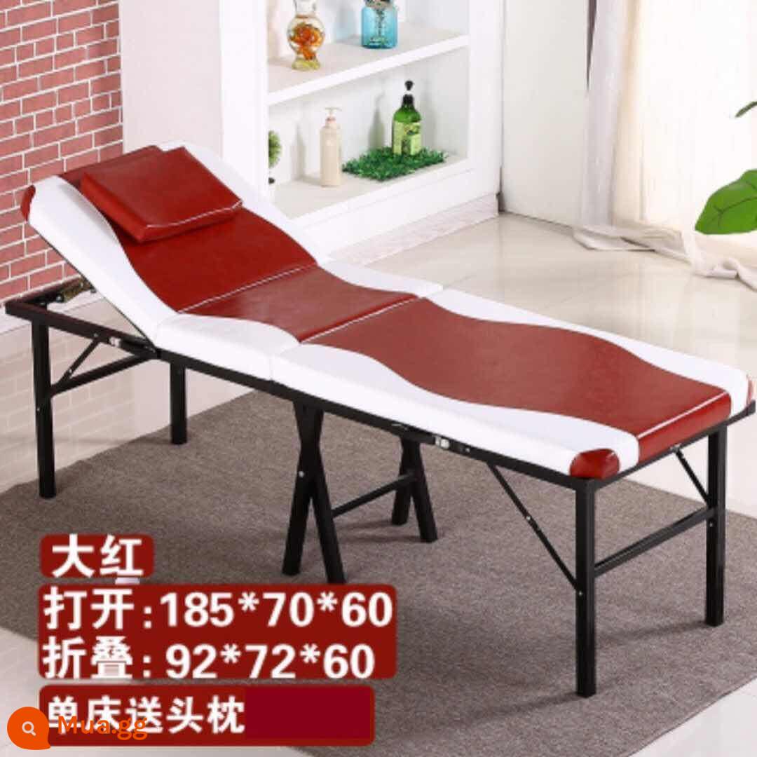 Thẩm mỹ viện gấp hình xăm hình xăm giường massage di động di động tại nhà đa chức năng vật lý trị liệu châm cứu - 185*70 đỏ sẫm