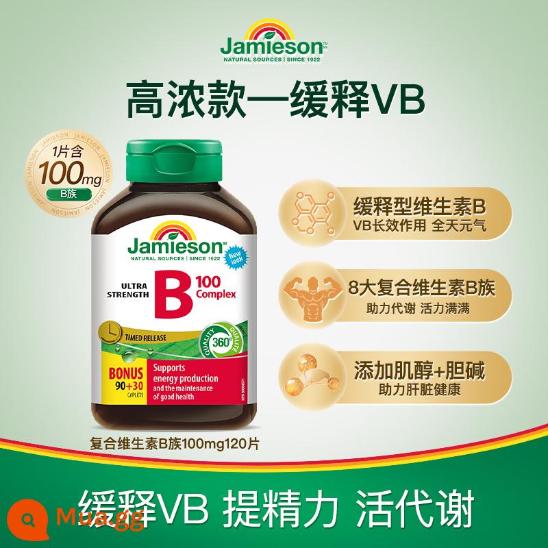 Mười tỷ tập thể hình Jamieson hợp chất b100 chiều b nhóm vitamin B họ b2/b12/b6/b3 viên nén giải phóng chậm vb - [Phức hợp B giải phóng duy trì nồng độ cao] Gói 10 chất dinh dưỡng