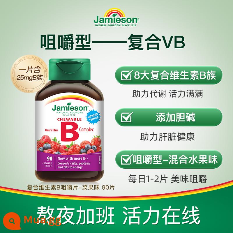 Mười tỷ tập thể hình Jamieson hợp chất b100 chiều b nhóm vitamin B họ b2/b12/b6/b3 viên nén giải phóng chậm vb - [Có thể nhai] Viên nén phức hợp B-Hương vị quả mọng