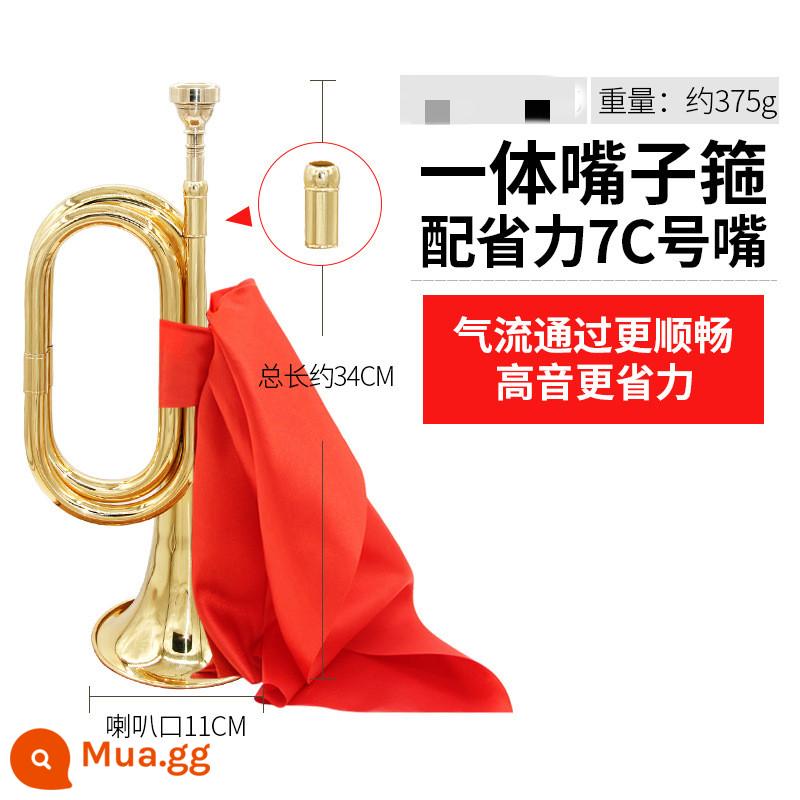 Chơi chuyên nghiệp bằng đồng thau bugle phí số cũ phân chia số nhạc cụ bằng đồng nguyên chất ban nhạc quân đội bước lớn sừng tiết kiệm nhân công C điều chỉnh - Số bước + ống ngậm 7C tiết kiệm sức lao động + vải đỏ