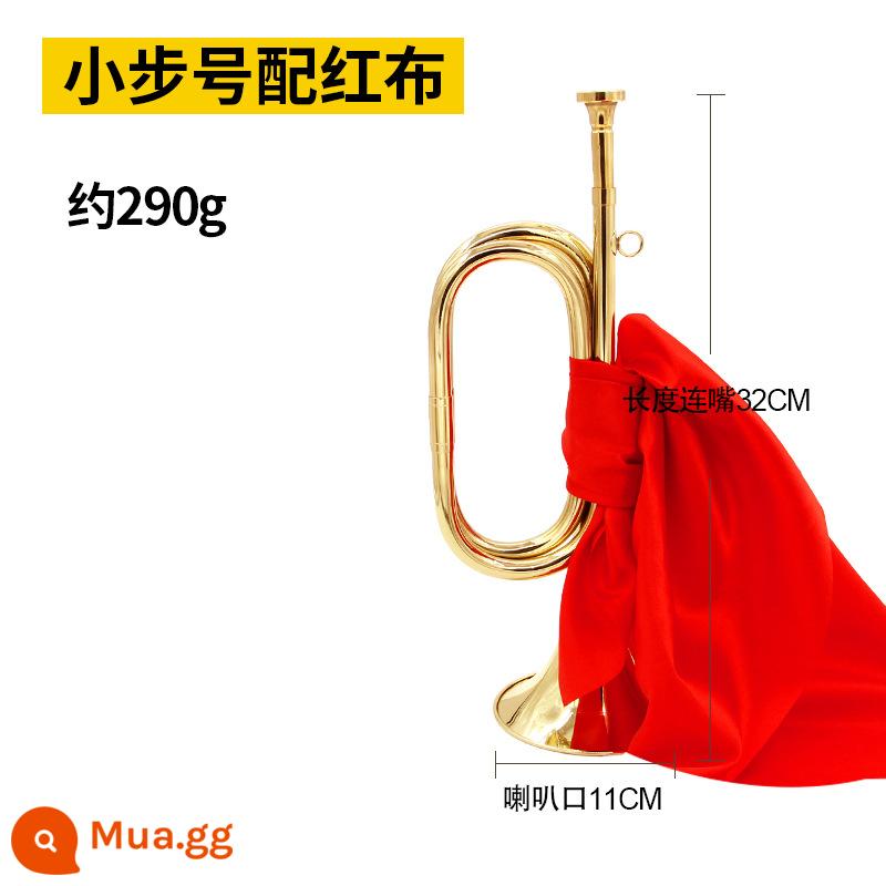 Chơi chuyên nghiệp bằng đồng thau bugle phí số cũ phân chia số nhạc cụ bằng đồng nguyên chất ban nhạc quân đội bước lớn sừng tiết kiệm nhân công C điều chỉnh - Số bước nhỏ + ống ngậm nguyên bản + vải đỏ