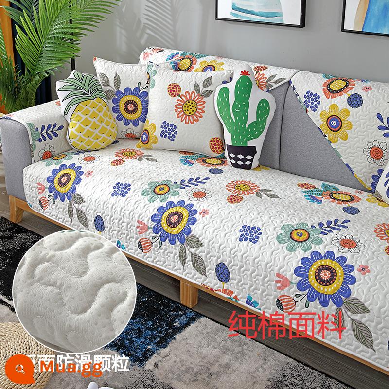 Đệm Sofa Cotton Giá Đặc Biệt Giải Phóng Mặt Bằng Bắc Âu Đơn Giản Bốn Mùa Đa Năng Vải Cotton Chống Trơn Trượt Tựa Lưng Khăn Mùa Đông Mục Vụ - hoa mùa xuân