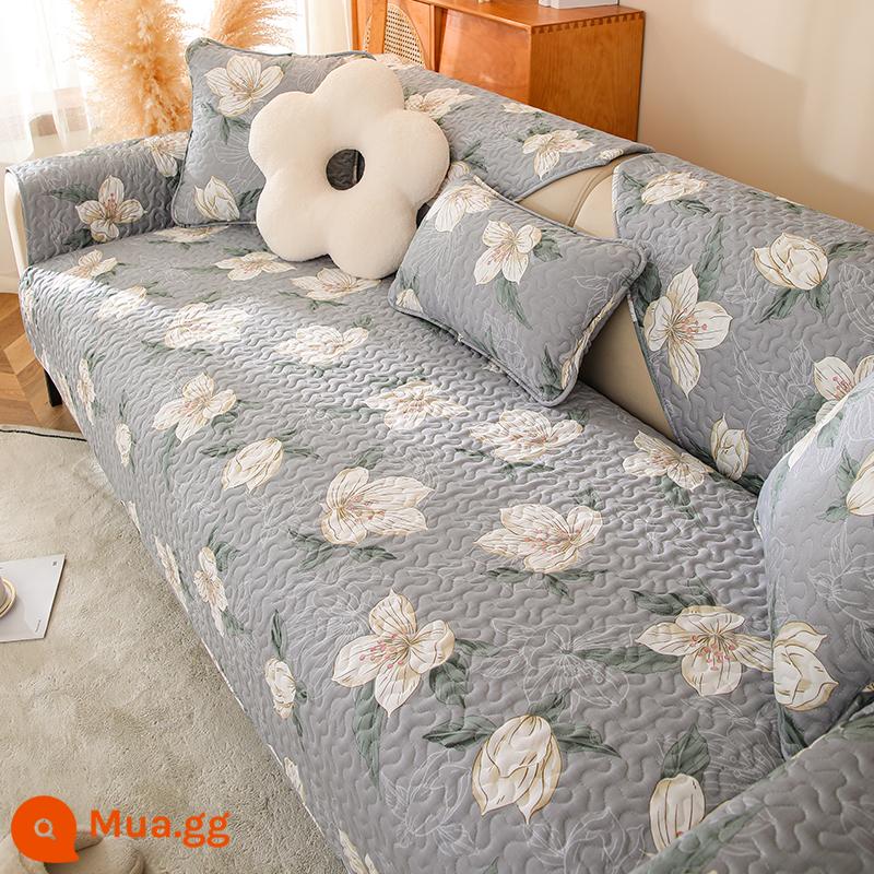 Đệm Sofa Cotton Giá Đặc Biệt Giải Phóng Mặt Bằng Bắc Âu Đơn Giản Bốn Mùa Đa Năng Vải Cotton Chống Trơn Trượt Tựa Lưng Khăn Mùa Đông Mục Vụ - hoa mộc lan