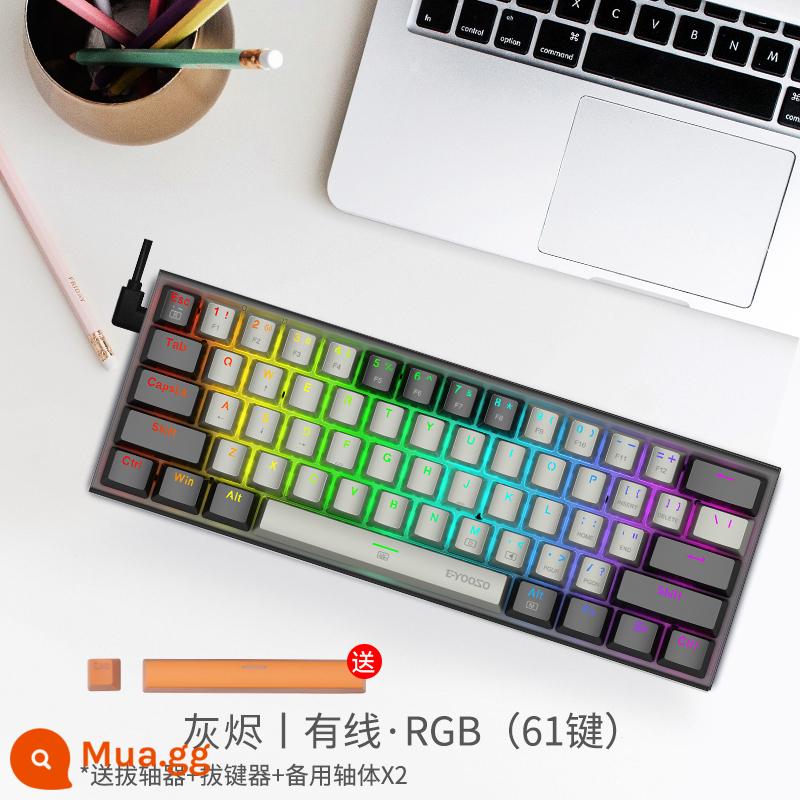 e element z11Pro Bàn phím cơ 61 phím có dây không kỹ thuật số hot-swapable nhỏ di động chơi game thể thao điện tử chuyên dụng - Ashes丨Z11 phiên bản nâng cấp丨Wired·RGB[61 phím]