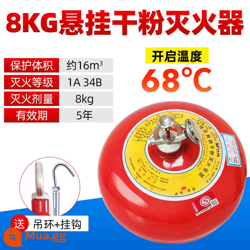 Bình chữa cháy treo 6kg thiết bị chữa cháy bột khô siêu mịn 4kg6KG8kg bóng treo bình chữa cháy tự động bóng bom trứng - Bình chữa cháy bột khô treo 8Kg [Chứng nhận 3C]