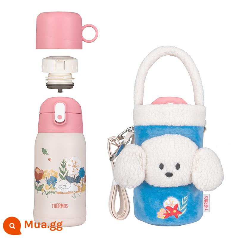 [Cửa hàng hàng đầu] Cốc cách nhiệt hai lớp Thermos trẻ em cốc ống hút cho bé cốc tập uống cốc nước dung tích lớn di động - [Sản phẩm mới] Chủ đề hoa hồng