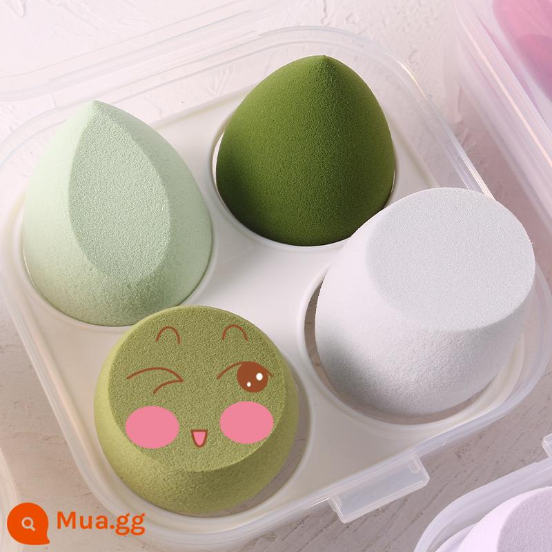 Big Dipper Air Cushion Powder Puff Boxed Beauty Egg Don't Eat Powder Bánh lòng đỏ trứng Bánh dứa Bánh bột khô và ướt Công dụng kép Bánh bột - Xanh tươi [4 hộp]