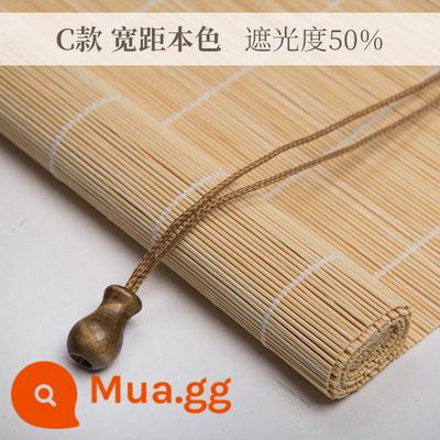 Tùy chỉnh rèm tre rèm cuốn rèm che nắng ban công phòng trà nghiên cứu văn phòng khách sạn B&B rèm tre phong cách Nhật Bản - C tre sân rộng màu gốc