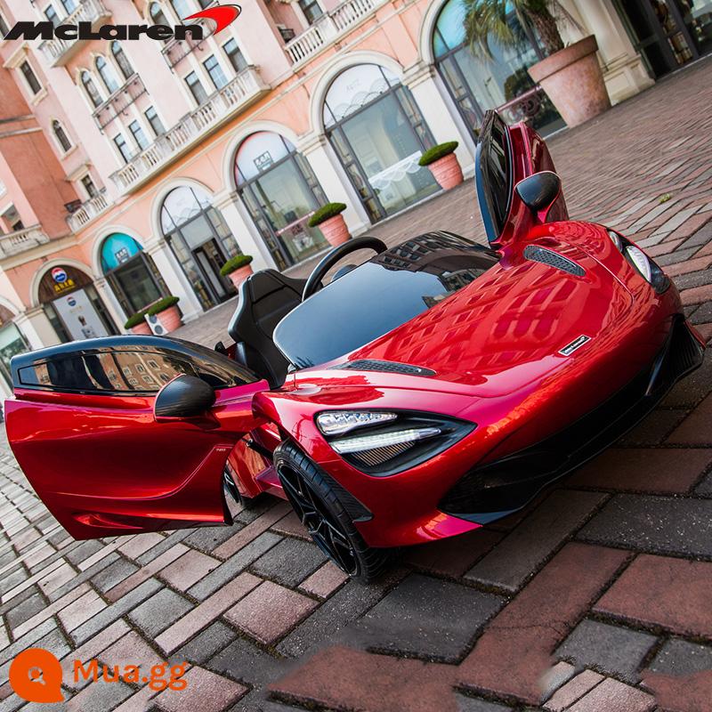 McLaren xe điện trẻ em xe bốn bánh có thể ngồi người bé con xe thể thao đồ chơi điều khiển từ xa pin xe đẩy - Sơn màu đỏ rượu vang/điều khiển từ xa/cửa cánh đĩa/bánh xe mềm chống cháy nổ/ghế da