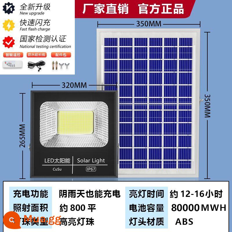 Chiếu sáng năng lượng mặt trời tại nhà ngoài trời cửa sân nông thôn siêu sáng công suất cao một kéo hai đèn pha LED - Dây 5 mét-15000M [Mẫu nâng cấp Breaking 2023] Bảo hành 10 năm