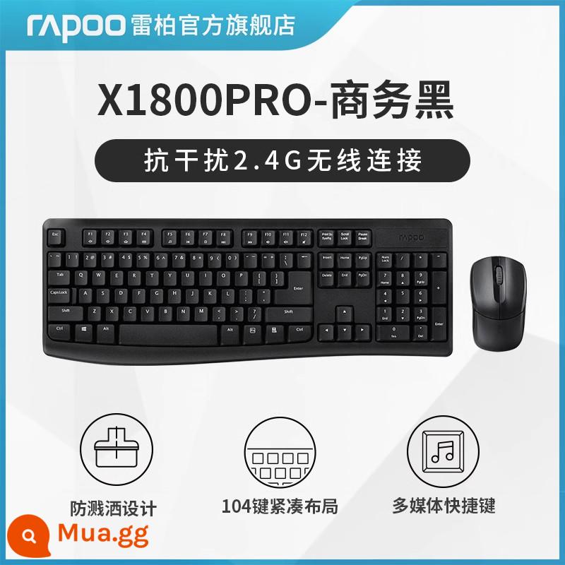 Rapoo X1800S Bộ Bàn Phím Chuột Không Dây Tắt Tiếng Silent Typing Đặc Biệt Notebook Máy Tính Văn Phòng - [X1800PRO-Business Black] Kết nối không dây 2.4G chống nhiễu