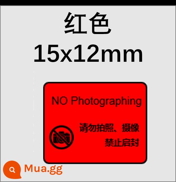 Camera điện thoại di động Cấm máy ảnh ảnh nhãn dán nhãn dán Điện thoại di động Nhãn dán bí mật bị cấm nhập ngũ chống lại nhãn và nước mắt - 100 đỏ 15x12mm