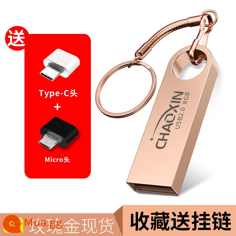 Xe Ô Tô 32G Đĩa U Chính Thức Flagship Store Xác Thực Đèn LED Cổng USB Điện Thoại Di Động Máy Tính Kép Tùy Chỉnh 16 dung Lượng Lớn 128 Tốc Độ Cao - Bột tròn 8/G [đi kèm với bộ chuyển đổi loại C+mirco]