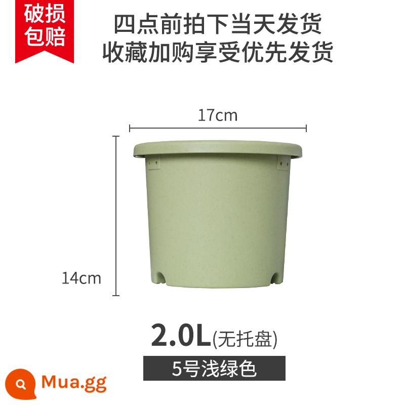 IRISDeepot Bắc Âu điều khiển đơn giản gốc nhựa gallon nồi hoa hồng tú cầu vàng Ge Alice chậu hoa nhựa - Số 5 xanh nhạt