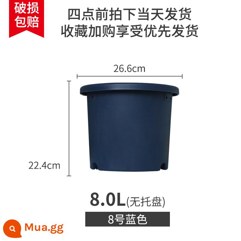 IRISDeepot Bắc Âu điều khiển đơn giản gốc nhựa gallon nồi hoa hồng tú cầu vàng Ge Alice chậu hoa nhựa - Số 8 xanh đậm