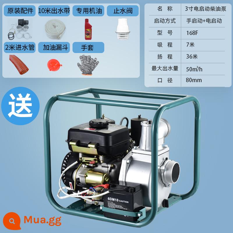 Bơm xăng Dading cao -Thu điện Nông nghiệp Thủy lợi Diesel Bơm cao -Power tự tạo 2 -inch 3 Giao thông tăng cao tăng lên - Phân phối công suất cao khởi động động cơ diesel 3 inch [Gói]