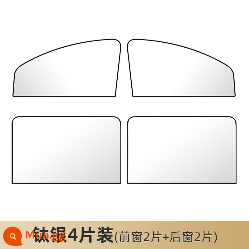 Tấm che nắng ô tô từ tính che nắng cửa sổ chống nắng cách nhiệt tấm che nắng ô tô từ tính che nắng cửa sổ ô tô riêng tư tấm che nắng - Chất liệu bạc titan mới Hấp phụ từ tính mạnh - 4 miếng cho toàn bộ xe