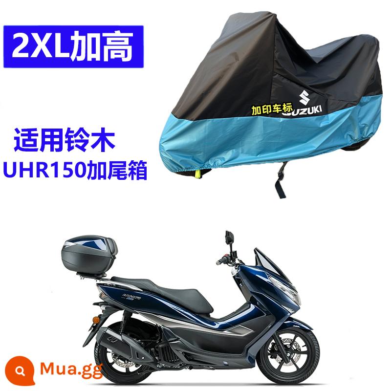 Thích hợp cho xe Suzuki gsx250r bao xe đầu máy Haojue uhr150 bao xe dl đạp uy125 che mưa nắng uu - Hộp uhr150+ cao cấp 2XL màu đen và xanh