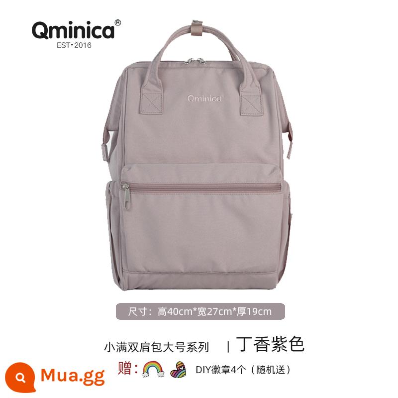 Qminica giản dị ba lô ngoài trời công suất lớn túi du lịch unisex máy tính ba lô học đa chức năng - Tử đinh hương cỡ lớn