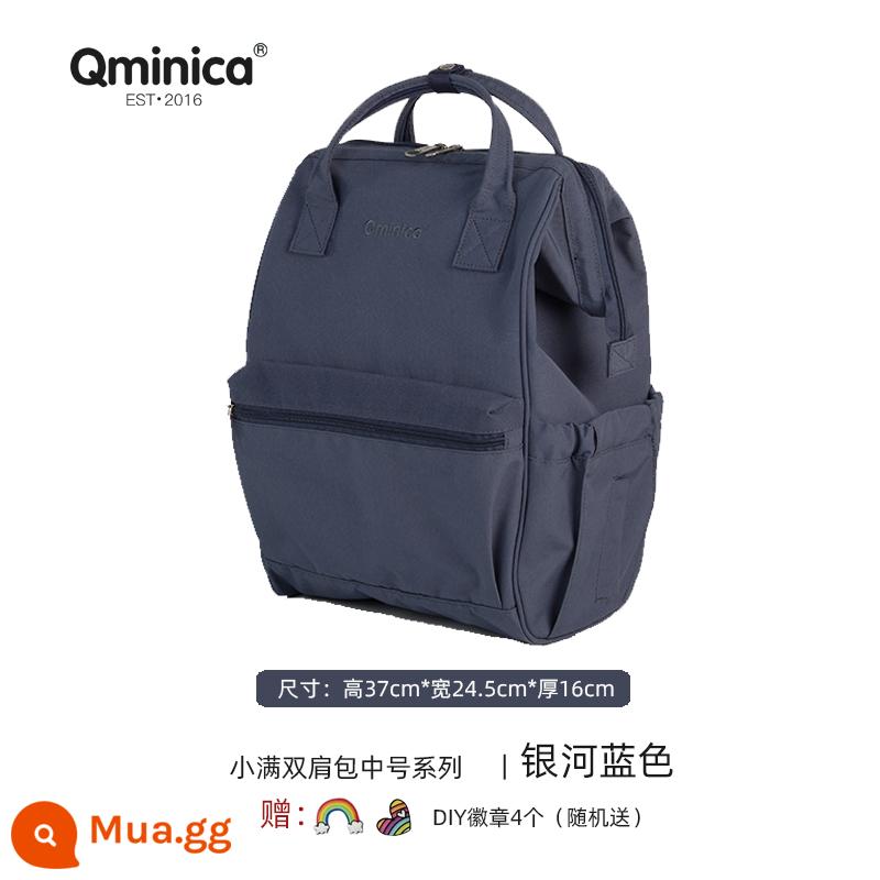 Qminica giản dị ba lô ngoài trời công suất lớn túi du lịch unisex máy tính ba lô học đa chức năng - Thiên Hà Xanh Vừa