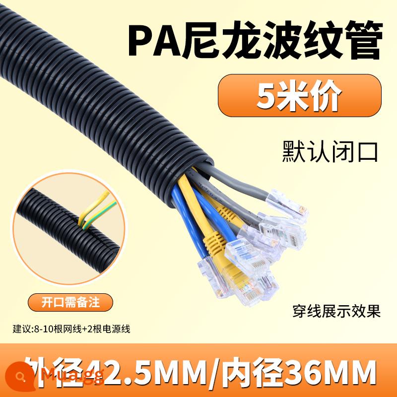 Ống lượn sóng nhựa Ống lượn sóng PE không cháy Ống lượn sóng PP/PA nylon chống cháy Vỏ bọc ống ren Ống ren - PA nylon AD42.5/5 mét