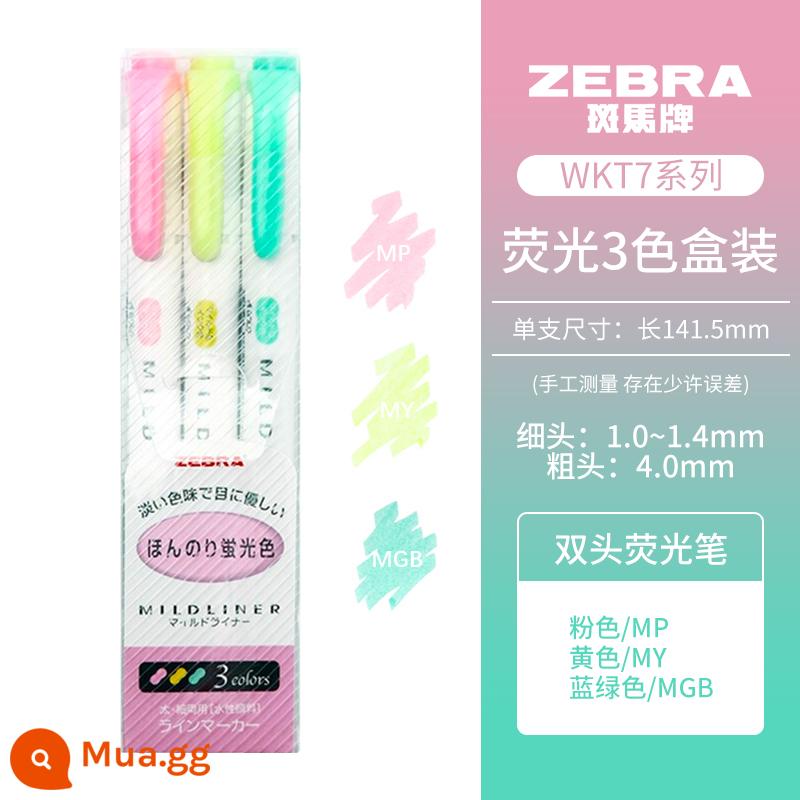 [Tự vận hành] Bút dạ quang mềm hai đầu dòng Mildliner dòng Zebra (ZEBRA) bút đánh dấu dòng đơn sắc bút đánh dấu học sinh WKT7 - Bộ huỳnh quang 3 màu