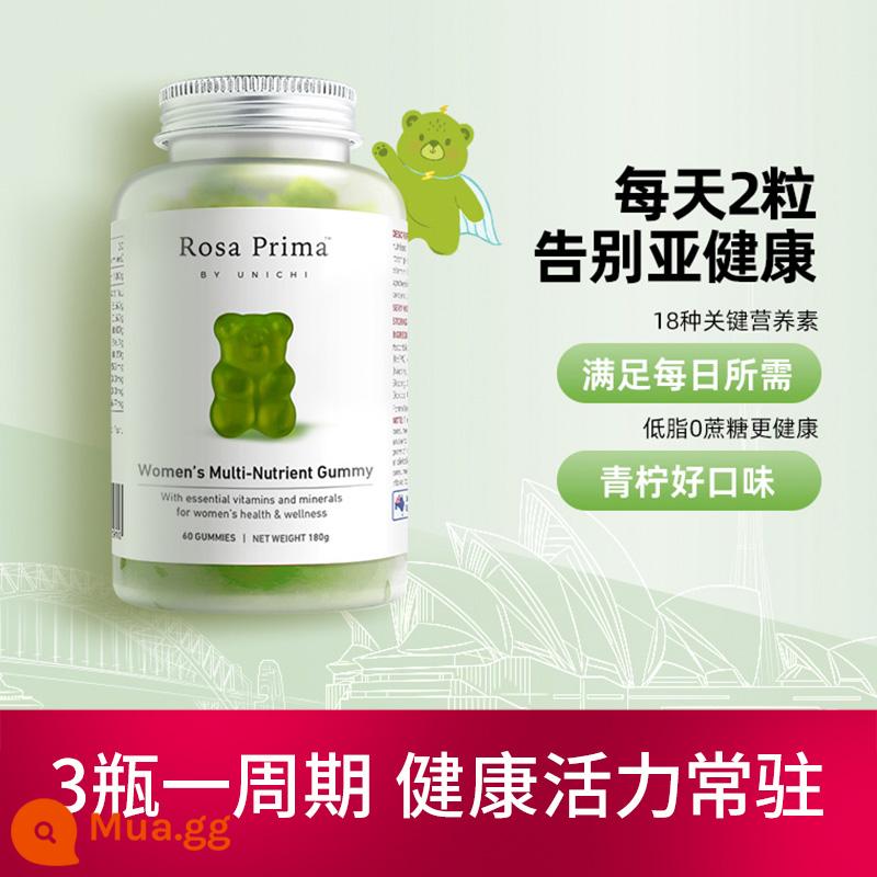 [Tự vận hành] Unichi Hair Bear Biotin Gummies củng cố chân tóc, giúp tóc chắc khỏe và cải thiện tình trạng xoăn cứng - [18 Chất Dinh Dưỡng] Gấu Đa Chiều