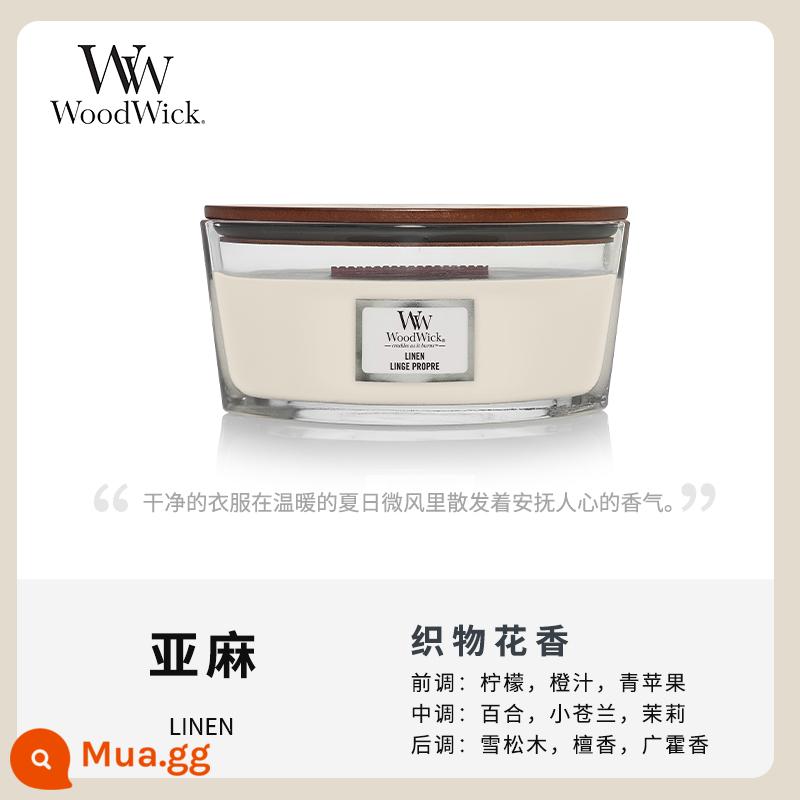 [Tự vận hành] WoodWick Mỹ nhập khẩu nến thơm dòng nến lò sưởi ba màu cùng phong cách của Yi Nengjing - cây gai