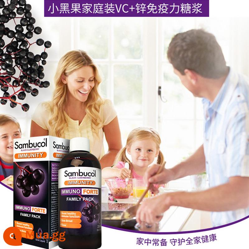 [Tự vận hành] Xi-rô miễn dịch cơm cháy đen Sambucol VC Gói gia đình phổ thông dành cho trẻ em - [Black Elderberry+VC+Zinc] Xi-rô miễn dịch ban đêm 250ml