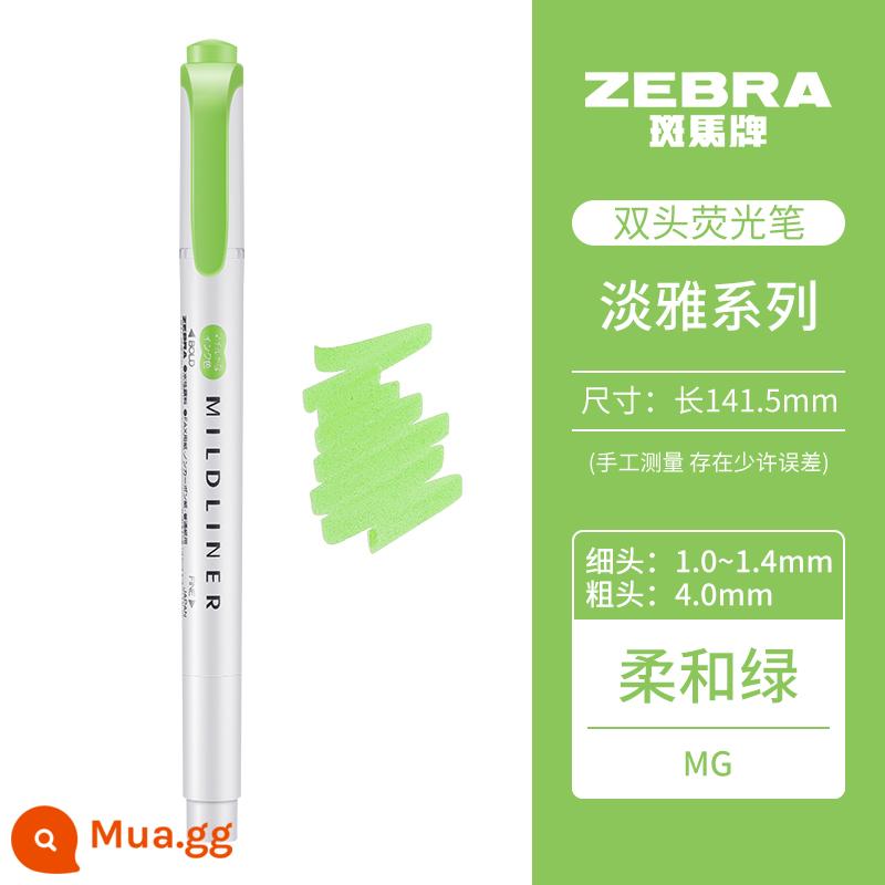 [Tự vận hành] Bút dạ quang mềm hai đầu dòng Mildliner dòng Zebra (ZEBRA) bút đánh dấu dòng đơn sắc bút đánh dấu học sinh WKT7 - Xanh nhạt/MG