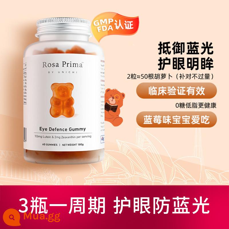 [Tự vận hành] Unichi Hair Bear Biotin Gummies củng cố chân tóc, giúp tóc chắc khỏe và cải thiện tình trạng xoăn cứng - [Bảo vệ mắt và không đau nhức] Lutein Bear