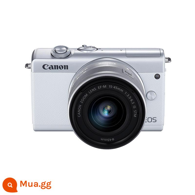 [Tự vận hành] Máy ảnh micro SLR ống kính đơn Canon/Canon m200 15-45 bộ HD vlog selfie làm đẹp - Trắng