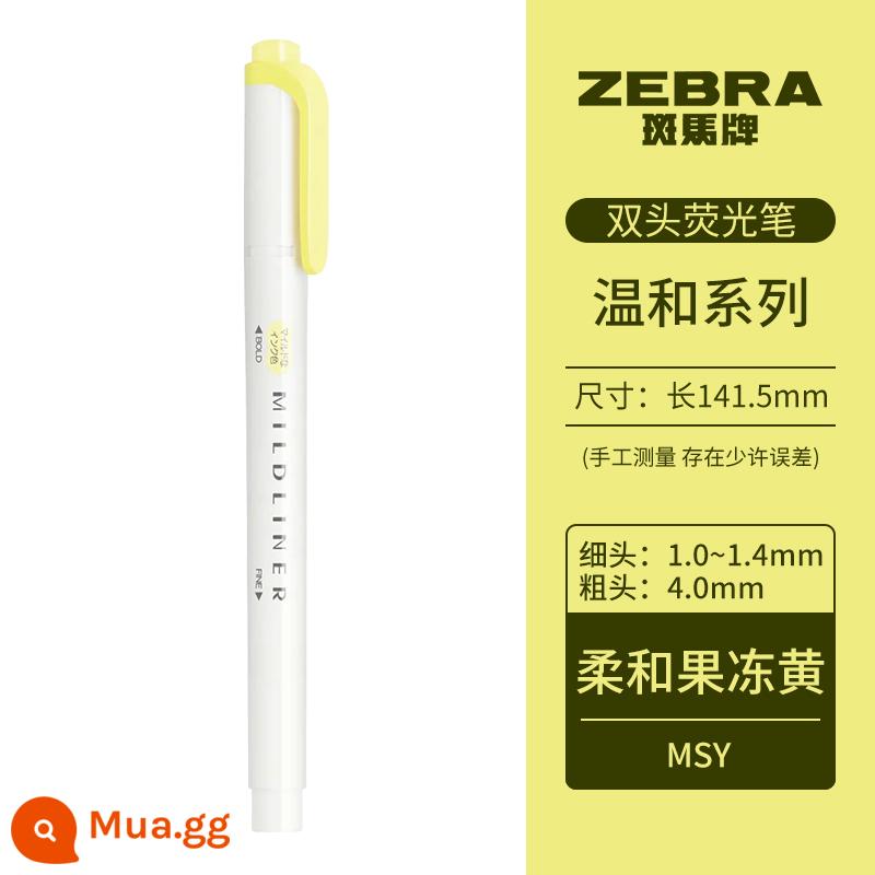 [Tự vận hành] Bút dạ quang mềm hai đầu dòng Mildliner dòng Zebra (ZEBRA) bút đánh dấu dòng đơn sắc bút đánh dấu học sinh WKT7 - Thạch mềm màu vàng/MSY