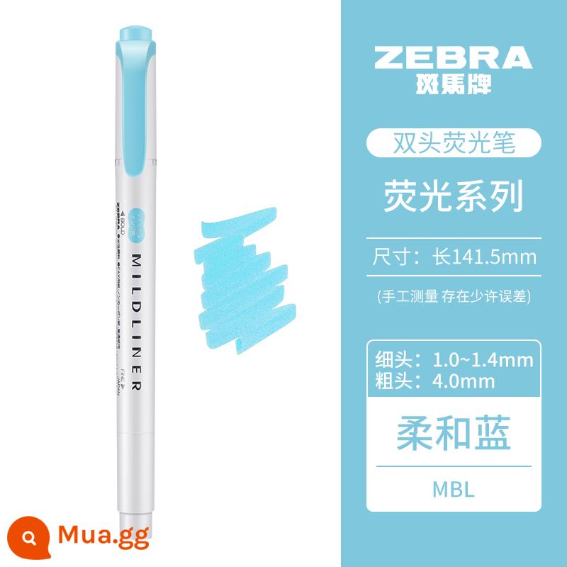 [Tự vận hành] Bút dạ quang mềm hai đầu dòng Mildliner dòng Zebra (ZEBRA) bút đánh dấu dòng đơn sắc bút đánh dấu học sinh WKT7 - Màu xanh nhạt/MBL