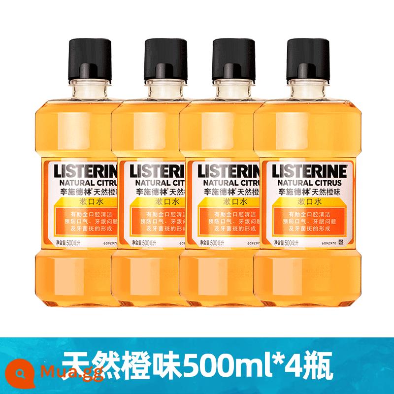 [Tự vận hành] Nước Súc Miệng Khử Mùi Diệt Khuẩn Listerine Hương Thơm Dài Lâu Xách Tay Cho Nam 500ml*4 - Listerine Hương Cam 500ml Gói Đôi*2