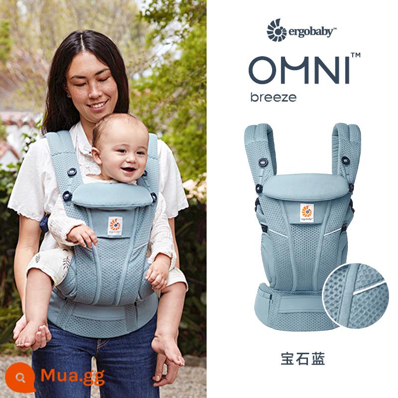 [Tự vận hành] Túi đựng đồ cho bé hai con chó ergobaby gió ergobaby của Mỹ omni thoáng khí kiểu ôm trước sơ sinh - làn gió siêu thoáng - xanh sapphire