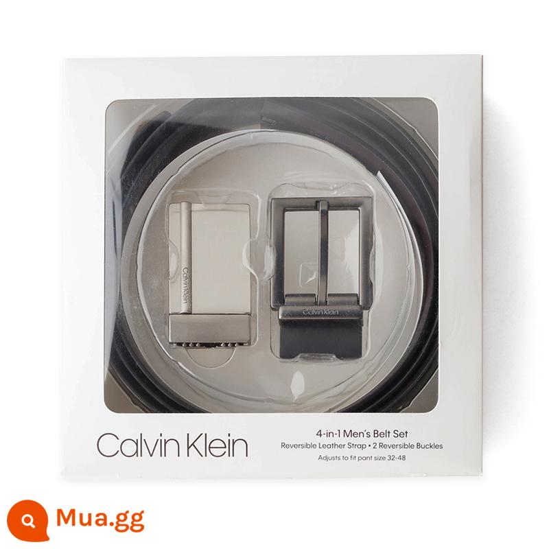 [Tự vận hành] Hộp quà Calvin Klein Thắt lưng nam công sở CK hai đầu quà tặng thắt lưng cao cấp thắt lưng thủy triều - 20006 màu đen