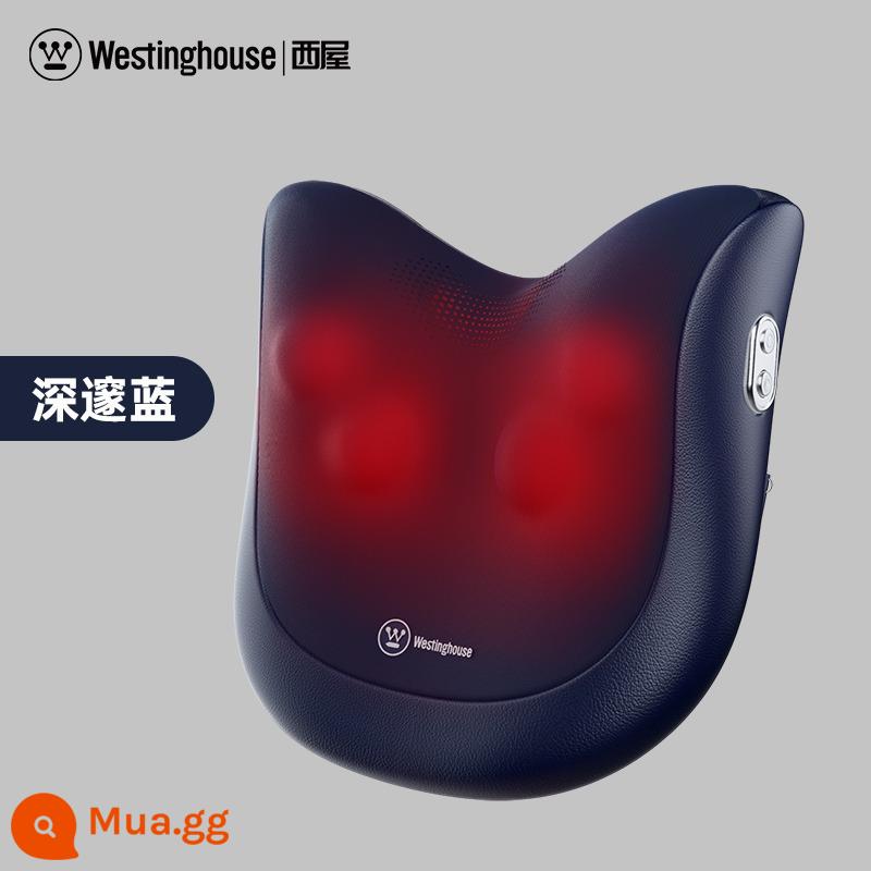 [Tự vận hành] Máy mát xa eo Westinghouse BX3 Đệm lưng cột sống cổ massage gối vai cơ hình thang - Xanh đậm