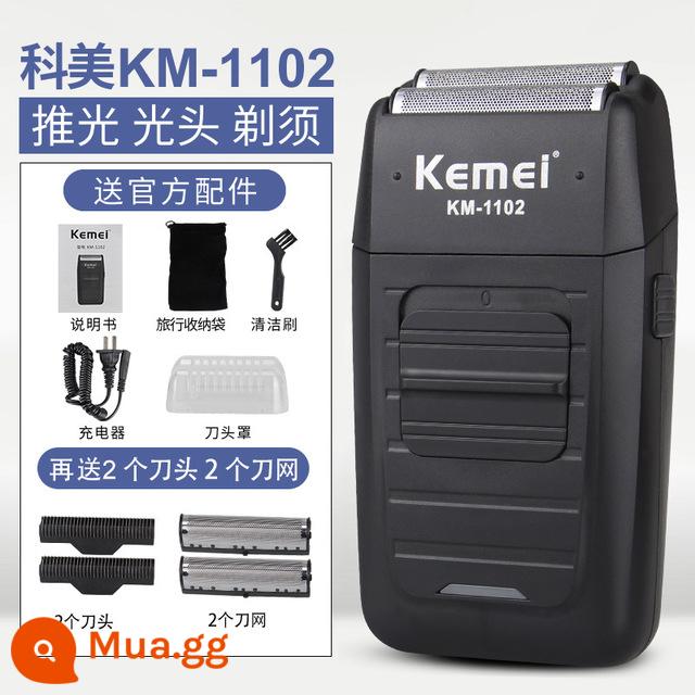 Kemei 1102 kéo cắt đầu dầu dao cạo salon chuyên nghiệp cắt tóc gradient đẩy màu trắng tông đơ điện lưới điện hỗn hợp cạo râu - Tiêu chuẩn + Lưới lưỡi dự phòng