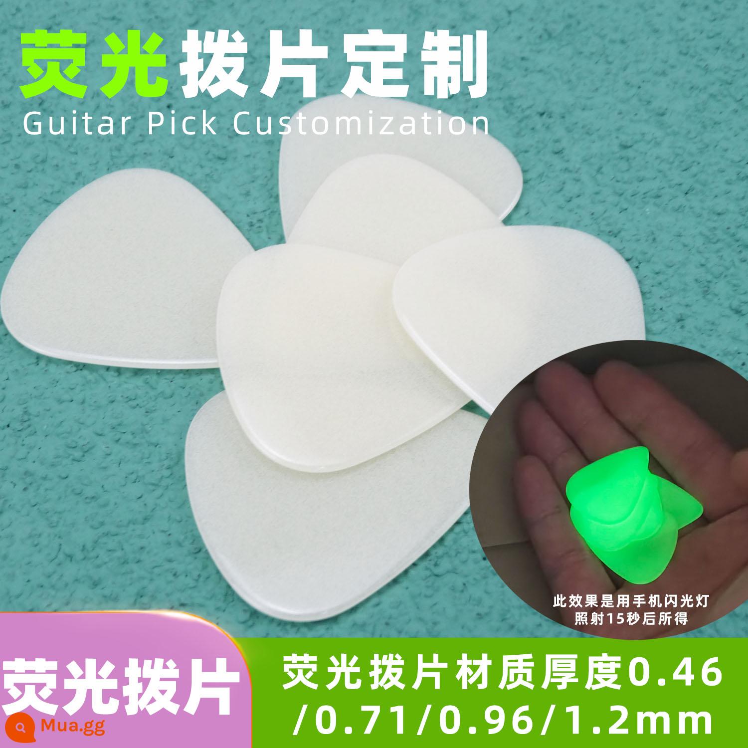 Đàn Guitar Pick Tùy Chỉnh Chọn Vòng Cổ Celluloid Đàn Guitar Tặng Chọn Đàn Guitar Cặp Đôi Chọn Chọn - Gắp huỳnh quang tùy chỉnh, 10 miếng, độ dày tùy chọn