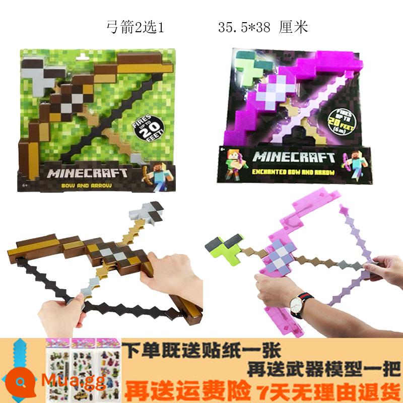 Minecraft Vũ Khí Đèn Đèn Thợ Mỏ Đèn Quặng Đuốc Đèn Pin Đổi Màu Bình Thuốc Nơ Mũi Tên Kiếm Cuốc Khiên Ngoại Vi Đồ Chơi - Chọn một trong hai cung tên (mặc định màu tím)