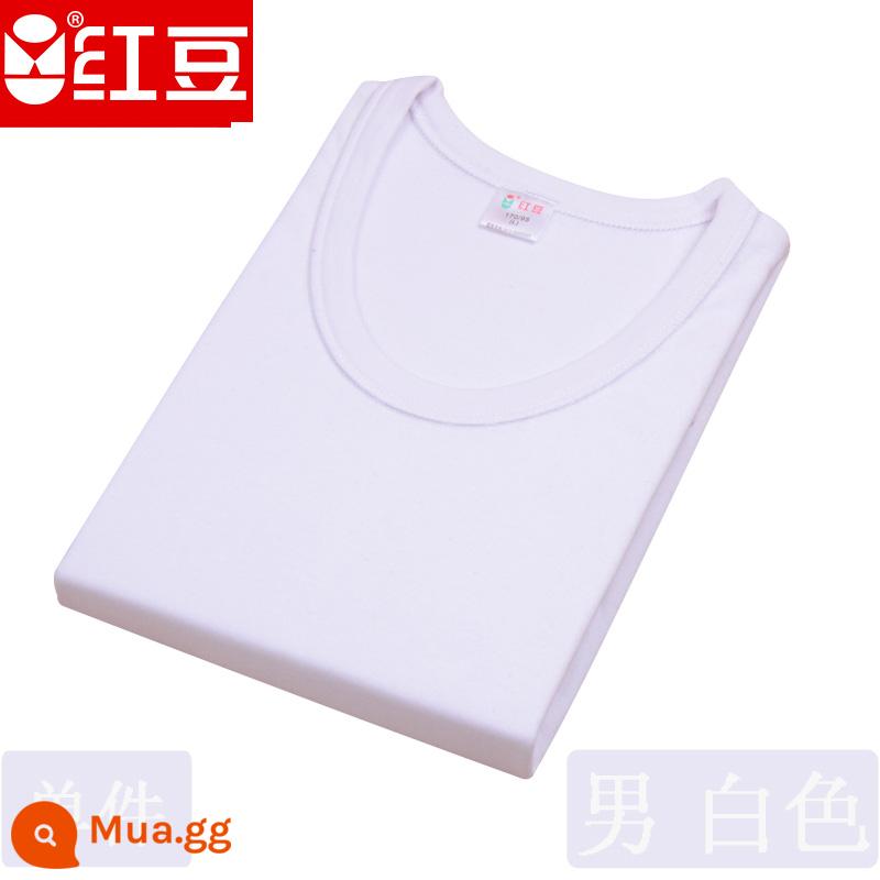 Hongdou mùa thu đông nam nữ trung niên và người cao tuổi cotton nguyên chất cổ cao cổ cao cổ thấp cổ tròn bộ quần áo mùa thu đồ lót áo - Áo cổ thấp nam màu trắng