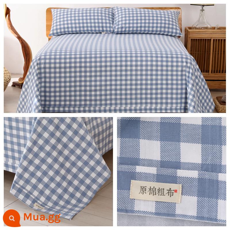 [Cotton MUJI Xuất Khẩu Nhật Bản] Ga Cotton Cũ Vải Lanh Cotton Dày Dặn Ký Túc Xá Sinh Viên - CM kẻ sọc xanh vừa